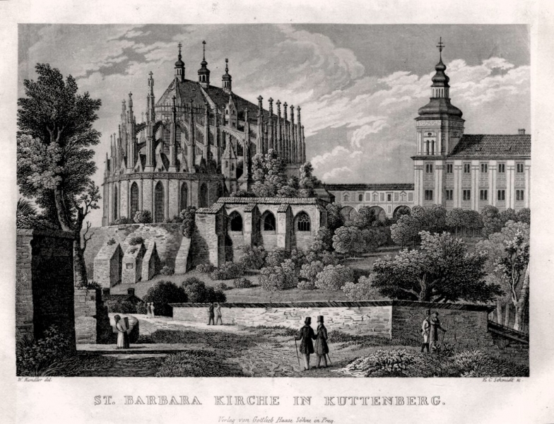 Kutná Hora 1838 chrám sv. Barbory